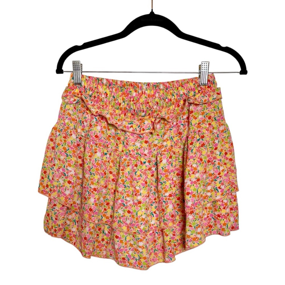 Show Me Your Mumu Pink Floral Ruffle Skort Romantic Spring Small